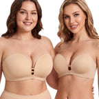 Strapless Front Closure Bra Anti-Slip Grip Wireless