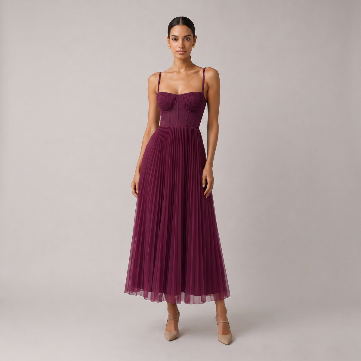 Venlora Mode | ROBE MIDI À CORSET STRUCTURÉE POUR FEMMESV
