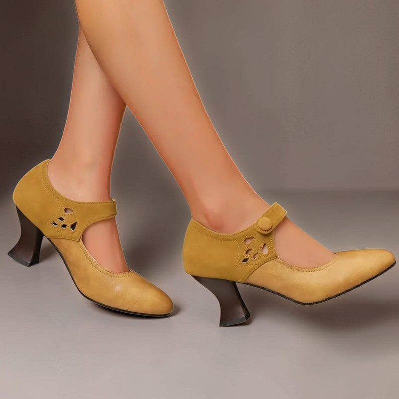 Venlora Mode | Escarpins Daim Bride Cheville Camille